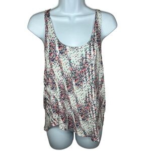 Mudd White Colorful Dot Print Tank Muscle Tee Sleeveless Stretch Relaxed